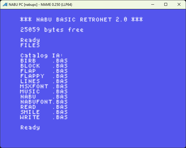 NABU BASIC RETRONET